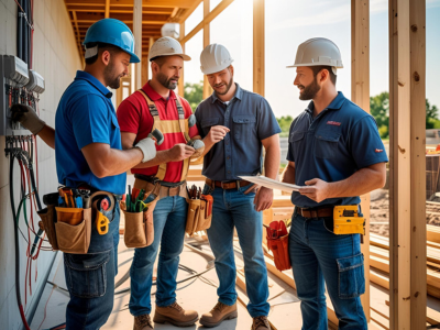 Professional contractors collaborating on a project